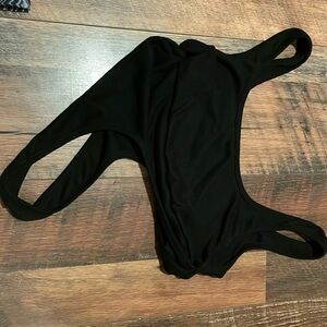 black fasion nova crossed cropped top